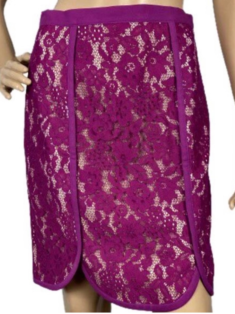 NEW AKIRA LUMIER BY BARIANO FLORAL MESH LACE PENCIL SKIRT - Picture 1 of 4